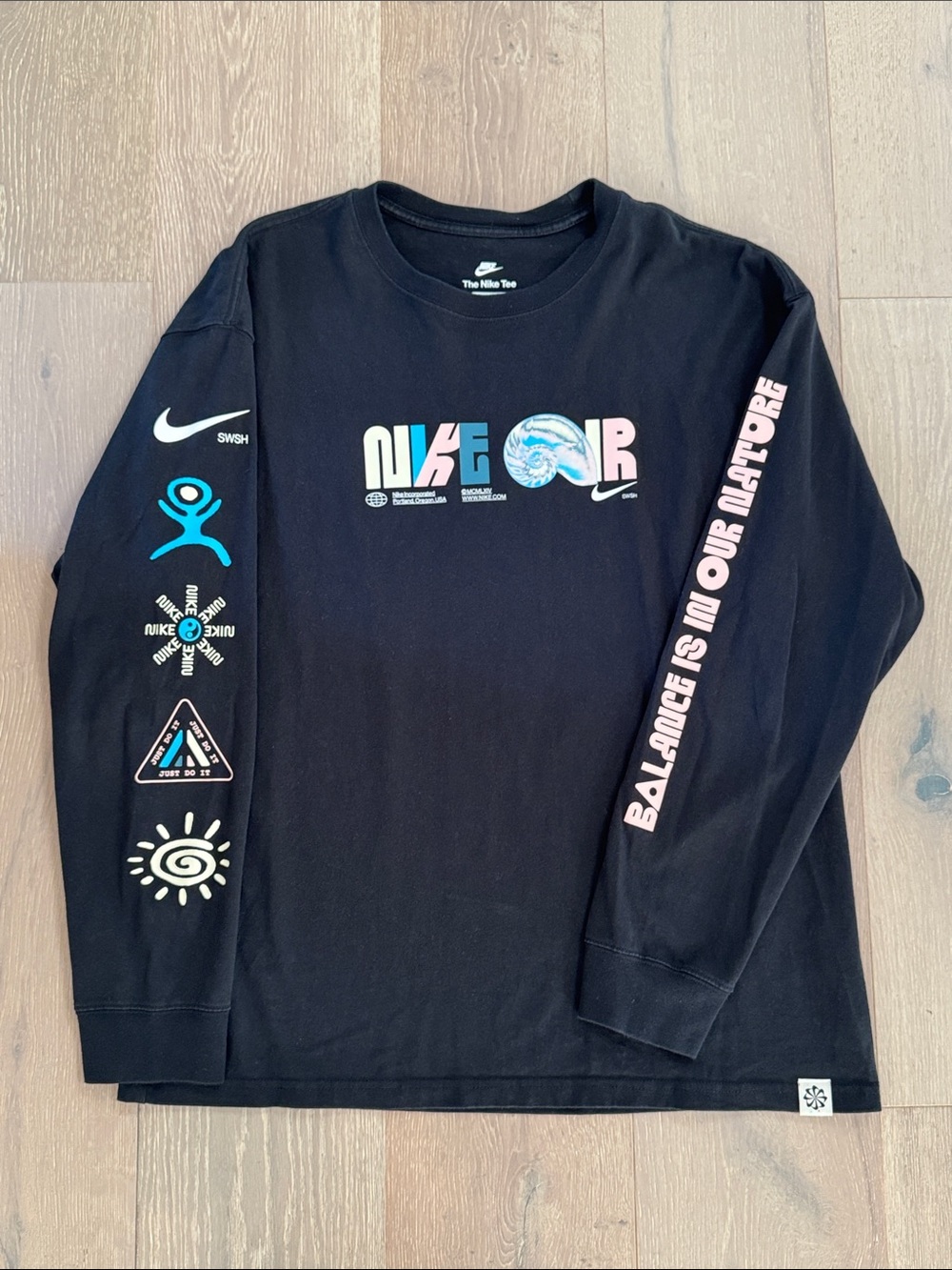 the nike tee loose fit size large portland oregon balance is in our nature